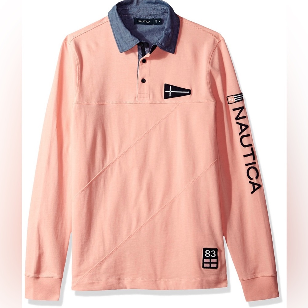 Nautica Slim Fit Rugby Polo Long Sleeve